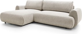 Masseno Narożnik ZEST z funkcją spania i pojemnikiem na pościel Narozniki L, Rozkładana sofa - Beżowy, PUENTE 06