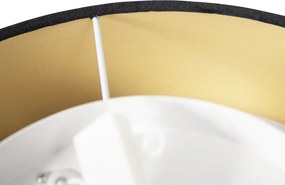 Nowoczesna lampa sufitowa czarna 40 cm ze złotym wnętrzem - Drum