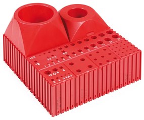 Pojemnik plastikowy na uchwyt narzędziowy typu VDI 30, moduł 8x8, 1 gniazdo, czerwony