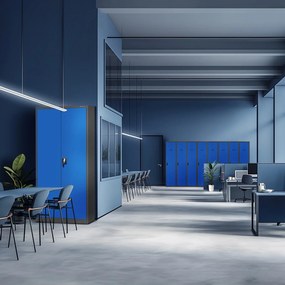 Szafa biurowa na akta wysoka Jan H 90x40x195 cm antracyt/niebieski