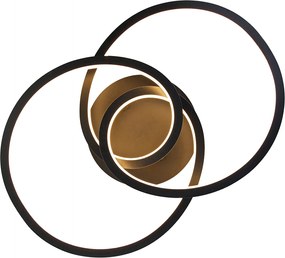 Plafon czarny 45 cm z wbudowanym LED 3-stopniowy ściemniacz - Rowin