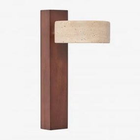 Kierunkowa Lampa Ścienna Led Z Drewna I Trawertynu Davise Travertine - Sklum