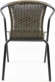 Krzesło ogrodowe bistro, sztaplowane, ciemnoszare