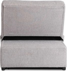 Fotel Wypoczynkowy Rozkładany IBERIS 67 cm Szary Tapicerowany Nowoczesny