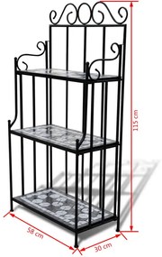 Kwietnik z czarno-białą mozaiką - Industrio