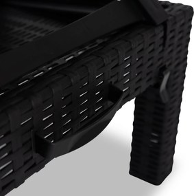 Leżak ogrodowy, składany Montero - regulowane oparcie, czarny