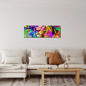 Obraz - obraz 3D lwa (z zegarem) (90x30 cm)