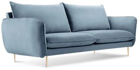 Bladoniebieska aksamitna sofa Cosmopolitan Design Florence, 160 cm