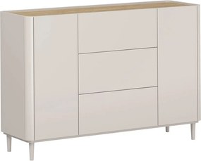 Komoda Elivo 150 cm z szufladami na nóżkach - kaszmir / dąb olejowany