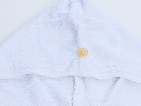 Szybkoschnący turban do włosów frotte biały, 100% bawełna
