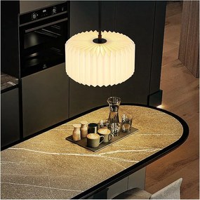 NETTLIFE Lampa wisząca Vintage Dining Table – lampa wisząca do salonu i jadalni, 1 płomień, biała