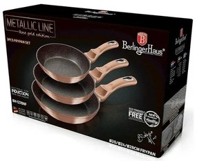 Berlinger Haus 3-częściowy zestaw patelni Rosegold Metallic Line
