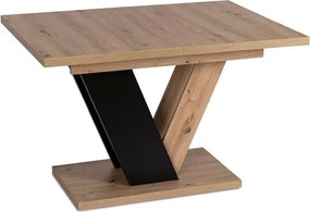 Stół Carrie rozkładany 120/160 cm do jadalni – nowoczesny stół prostokątny glamour z grubym blatem MDF i nogami w kształcie V