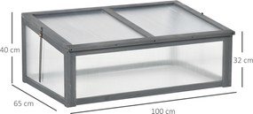 Outsunny Mini-szklarnia, mała szklarnia ogrodowa z płytami PC, Dobra przepuszczalność światła, 100D x 65S x 40W cm