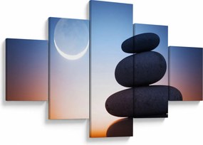 Obraz ułożonych kamieni jeden na drugim (125x70 cm)