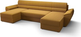 BEDANTE narożnik REBIU2 Poso 01 pomarańczowy z funkcją spania sofa w kształcie litery U z pojemnikiem na pościel