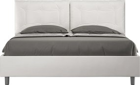 Łóżko bez stelaża tapicerowane 160x200 sztucznej skóry Biały Annalisa