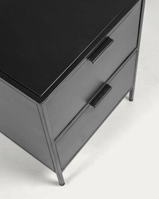 Czarna stalowa szafka nocna Shantay – Kave Home