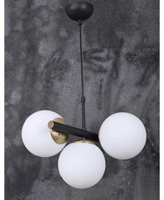 Biało-czarna lampa wisząca ze szklanym kloszem ø 15 cm Cascade – Squid Lighting