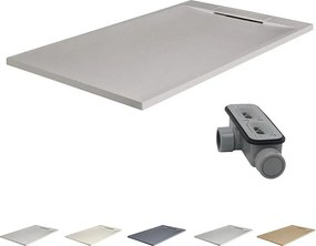 Brodzik z żywicy antypoślizgowy z ukrytym syfonem | Kolor Szary | 220x70cm