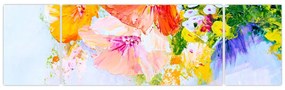 Obraz - Kwiaty, malarstwo (170x50 cm)