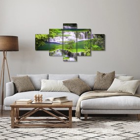 Obraz - Wodospady Huay Mae Khamin, Kanchanaburi, Tajlandia (125x70 cm)