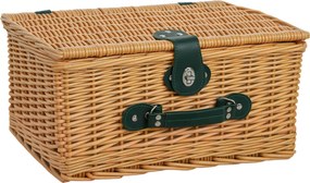 Outsunny Kosz Piknikowy z Wierzby dla 2 Osób z Izolowaną Torbą Chłodzącą i Zestawem Sztućców Jasnobrązowy
