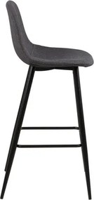 Tapicerowany stołek barowy na metalowych nogach Wilma dark grey