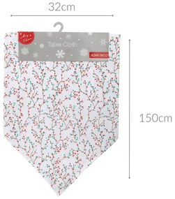 Świąteczny bieżnik na stół, gałązki, 150 cm