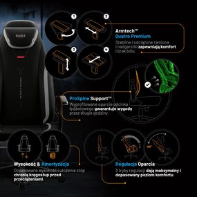 Fotel gamingowy Diablo X.Eye Prime, Normal Size, Burned Black