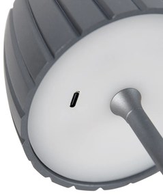 Lampa stołowa szara 3-stopniowa ściemniana w Kelwinach ładowana akumulatorowo - Dolce Nowoczesny Oswietlenie wewnetrzne