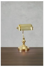 Lampa stołowa w kolorze mosiądzu ze szklanym kloszem (wysokość 42 cm) Bankers – Markslöjd