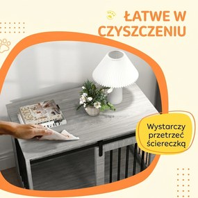 PawHut Klatka dla psa z drzwiami przesuwnymi wentylowana stalowa 98x58x61 cm szara | Aosom PL