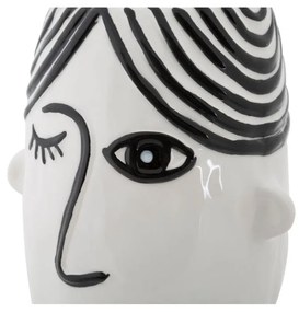 Czarno-biały porcelanowy wazon Mauro Ferretti Face