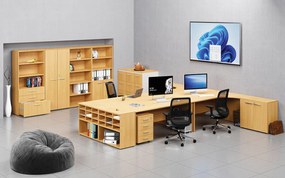 Szafa biurowa pół-drzwi PRIMO WOOD, 800 x 500 x 1781 mm, buk