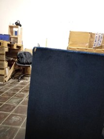 PROMOCJA Granatowy taboret ZENOVA z miejscem na przechowywanie 65x65 cm II. klasa jakości
