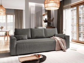 Masseno Sofa MENI z funkcją spania i pojemnikiem na pościel, Rozkładana sofa - Grafitowy, POSO 34