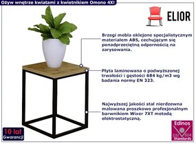 Industrialny kwietnik czarny + dąb artisan - Omono 4X