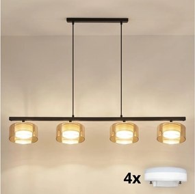 Brilagi - LED Żyrandol na linkach AURA LUX 4xGX53/30W/230V czarny/złoty