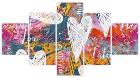 Obraz - Serce na abstrakcyjnym tle (125x70 cm)