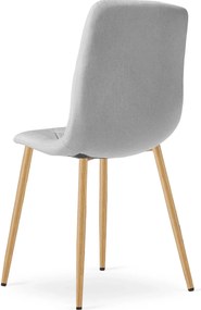 Jasnoszare krzesło pikowane metalowe D7-N16