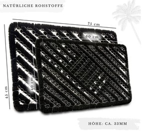 Wycieraczka z włókna kokosowego 40x60 cm Coco Black – Hanse Home