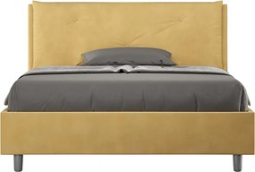 Łóżko bez stelaża tapicerowane 140x200 microfibra okra Appia Large