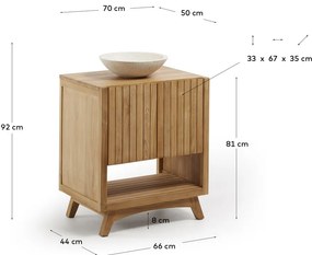 Szafka pod umywalkę z drewna tekowego Kave Home Sunday
