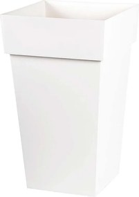 Doniczka kwadratowa Toskania 39 x H.65 cm - Biały - Solidny i trwały - Wyprodukowany we Francji