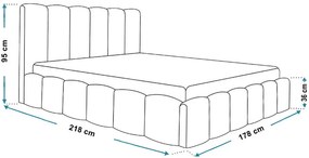 Łóżko tapicerowane welurem 160x200 Zofea 4X Acove 3X