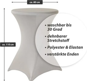 Elastyczny pokrowiec na stół koktajlowy 80x110 cm jasnoszary