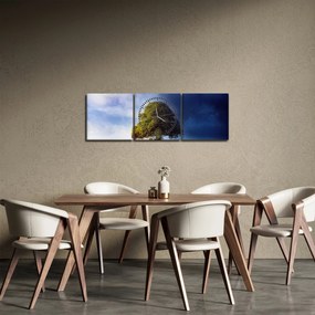 Obraz - Dzień i noc (z zegarem) (90x30 cm)