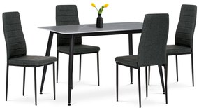 Zestaw jadalniany Marmur z ceramicznym blatem i 4krzesłami, czarny
