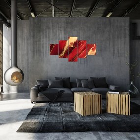 Obraz - Czerwono-złoty marmur (125x70 cm)
